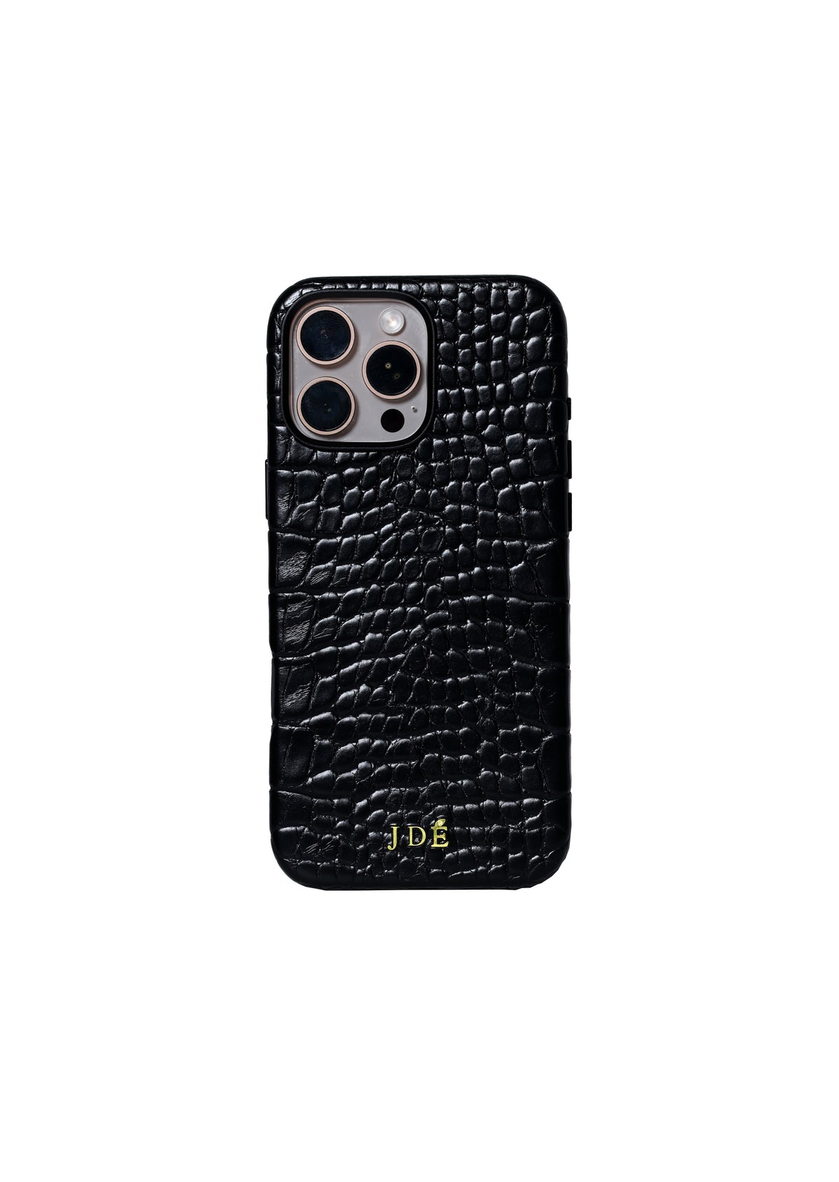 JDE iPhone 16 Pro Max Case · Black Croco